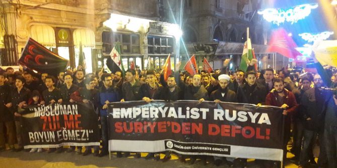 Beyoğlu’nda İdlib Protestosu