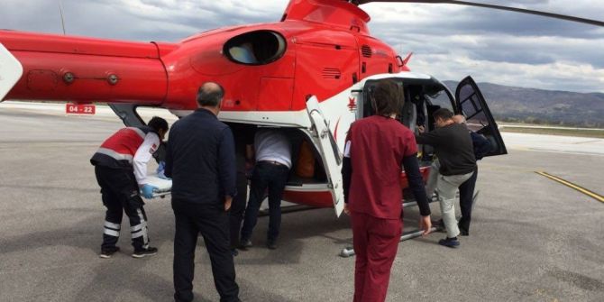 Tokat’ta İki Ambulans Helikopter Havalandı