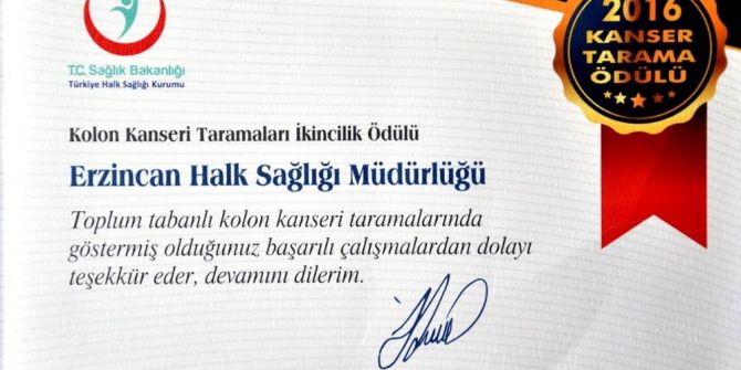 Erzincan, Kanser Taramalarında Türkiye Birincisi Oldu