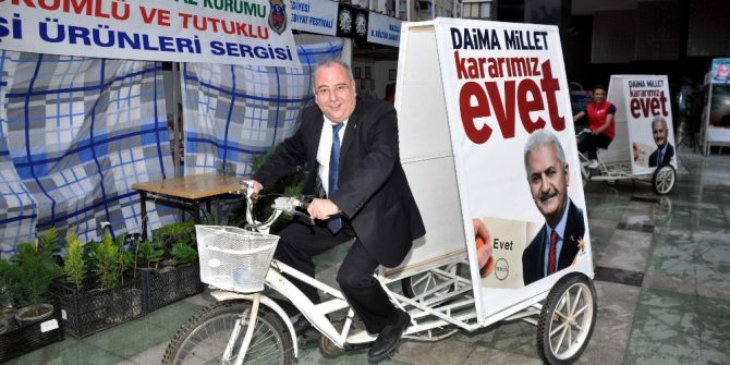 ‘Evet’ Bisikletleri Nazilli Sokaklarında