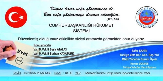 Şahin’den Vefa-der Programına Davet