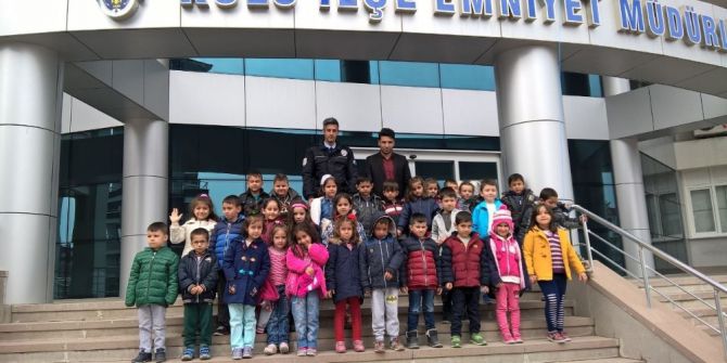 Anaokulu Öğrencilerinden Emniyet Müdürlüğüne Ziyaret