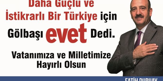 Başkan Duruay’dan Referandum Değerlendirmesi