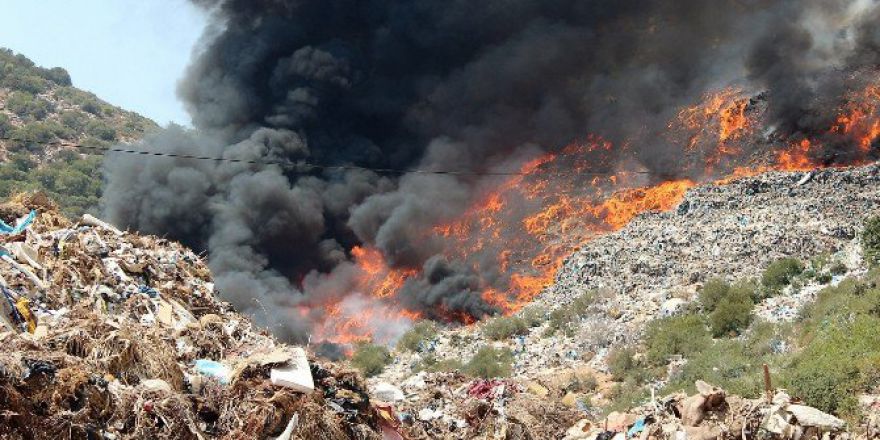 Bodrum’da Çöplük Alanda Yangın