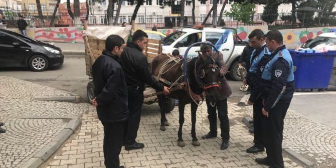 Trafiği Tehlikeye Atan At Arabaları Toplandı