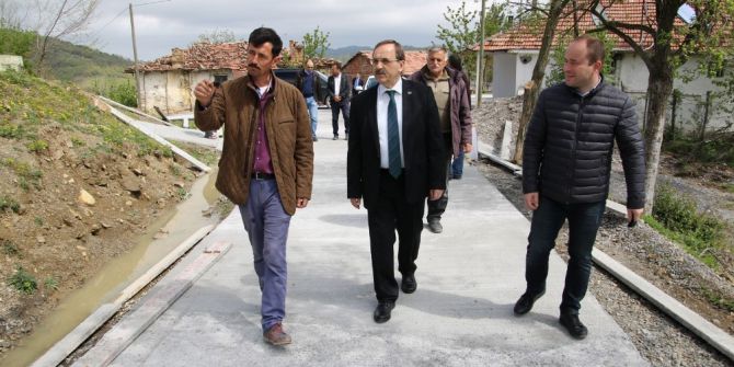 Bafra’da Beton Yol Çalışması