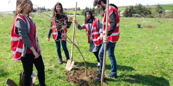 Genç Kızılaycılardan 350 Fidan