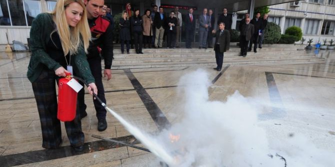 Büyükşehir Belediyesinde Yangın Tatbikatı