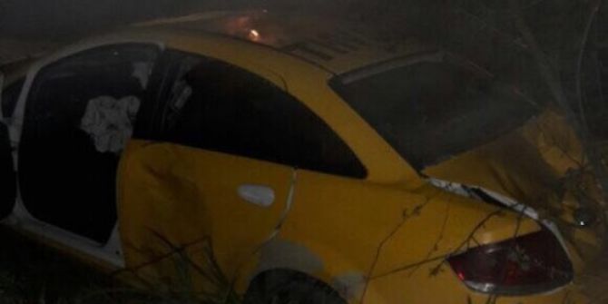 Ticari Taksi Ormanlık Alana Uçtu : 1 Yaralı
