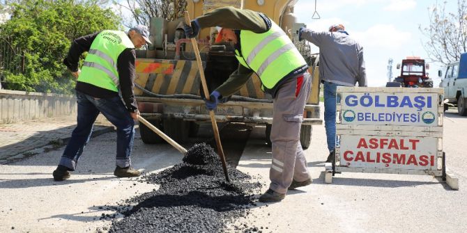 Gölbaşı’nda Asfalt Yama Çalışmaları Devam Ediyor