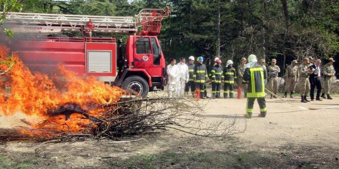 Jandarma Ulaştırma Tabur Komutanlığında Yangın Eğitimi