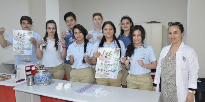 Okulda Ürettikleri Sabunlarla Hijyen Eğitimi Verdiler
