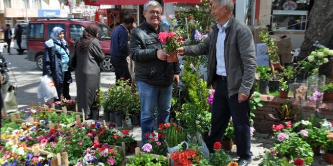 Pazar Yeri Çiçek Bahçesine Döndü