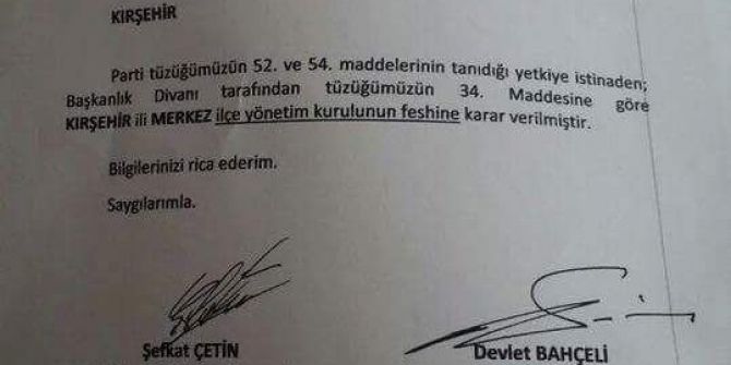 Mhp Kırşehir İl Başkanı Arif Ekici, "3 İlçenin Seçimleri Genel Merkez Tarafından İncelenecek"