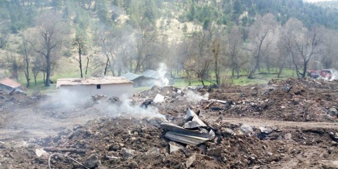 Çorum’da Köy Yangını