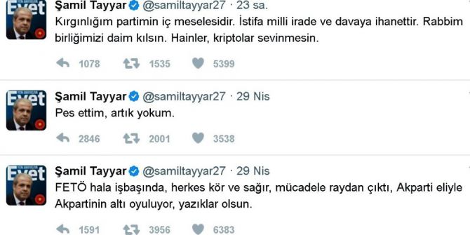 Tayyar’dan "Pes" Açıklaması