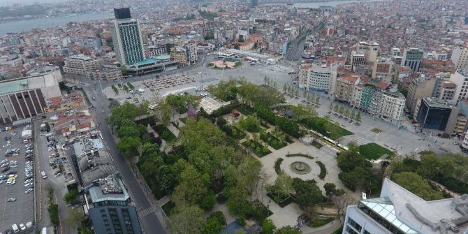 Taksim’de Sessiz 1 Mayıs Havadan Görüntülendi