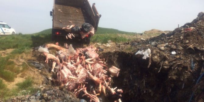 Kaza Yapan Araçtan Çıkan 2 Ton Kaçak Et İmha Edildi