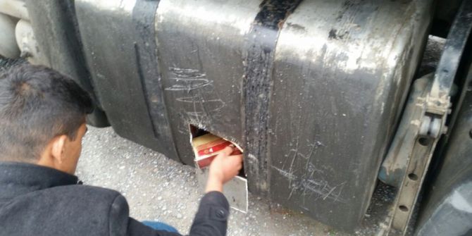 Tırın Yakıt Deposundan 3 Bin Paket Kaçak Sigara Çıktı