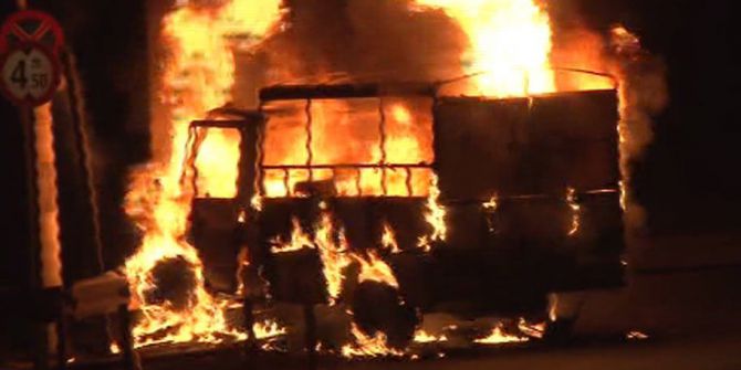Başkent’te Gasp Edilen Kamyonet Alev Alev Yandı