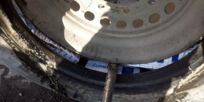 Çekici Stepnesinde Kaçak Sigara Ele Geçirildi