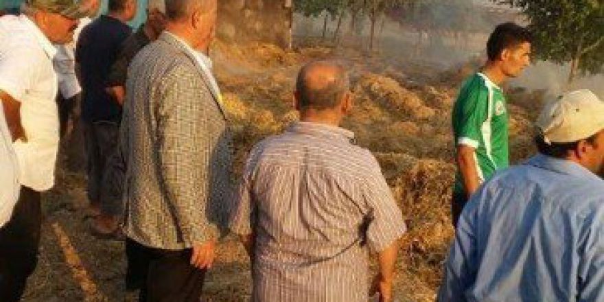 Hasanbeyli’de Saman Yangını