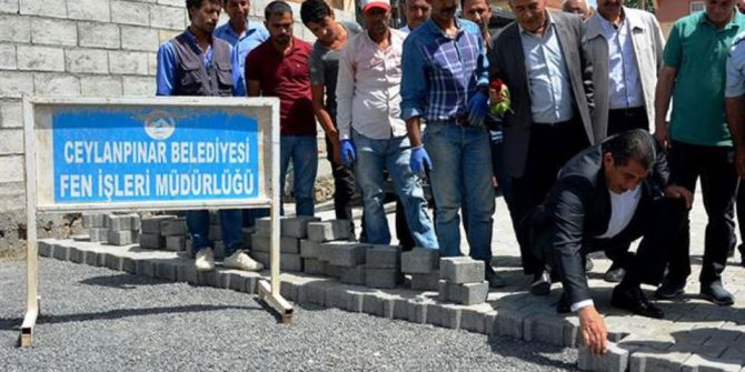 Ceylanpınar’da Kilitli Parke Taşı Döşenmeye Başladı