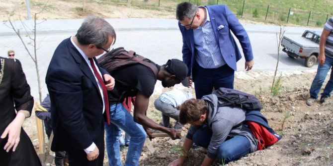 Edirne’de Uluslararası Öğrenciler Fidan Dikti