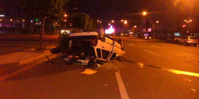 Başkent’te Kontrolden Çıkan Otomobil Takla Attı: 1 Yaralı