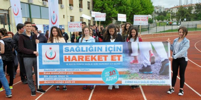 Edirne’de Obeziteye Dikkat Çekmek İçin Öğrenciler Yürüdü
