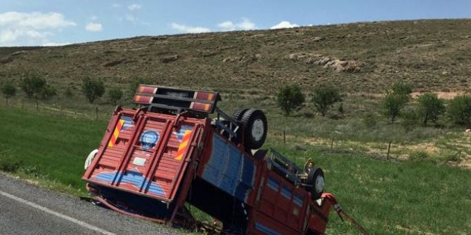 Hayvan Yüklü Kamyon Devrildi: 4 Yaralı