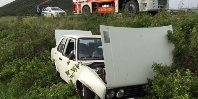 Otomobil Şarampole Uçtu: 1 Yaralı