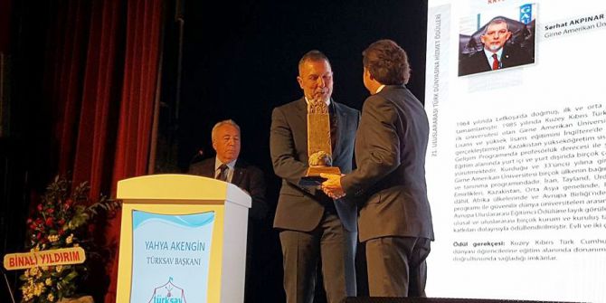 Akpınar’a Türk Dünyasına Hizmet Ödülü