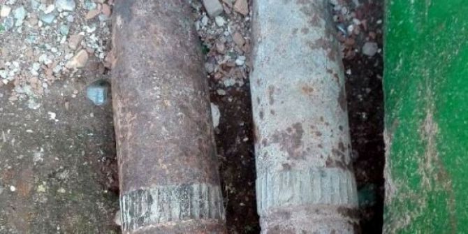 Manisa’da İnşaattan Tarihi 2 Top Mermisi Çıktı