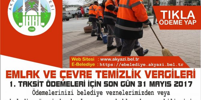 Çevre Temizlik Vergisi Ödemesi İçin Son Gün 31 Mayıs