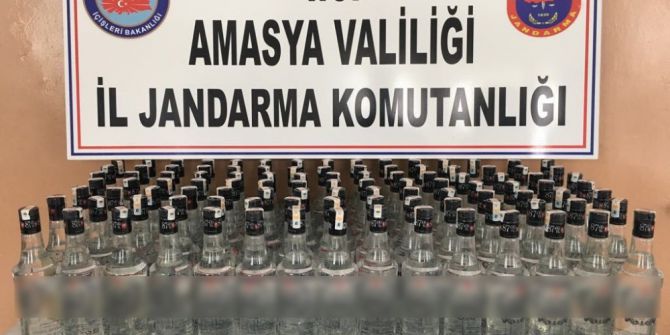 Amasya’da 107 Şişe Kaçak İçki Ele Geçirildi