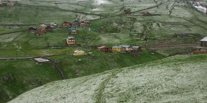 Rize’de Kar Yağdı.