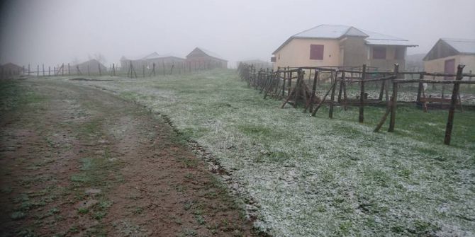 Giresun’da Mayıs Ayında Yaylalara Kar Yağdı