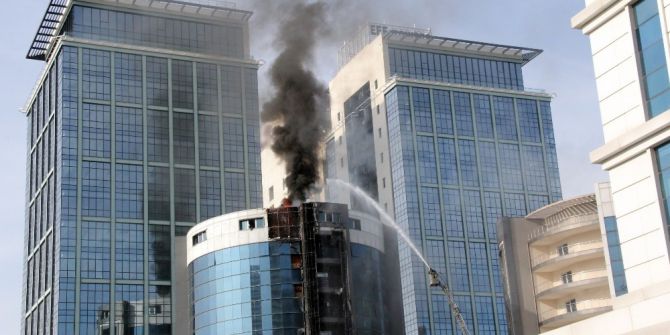 Bursa’da Otel İnşaatında Korkutan Yangın