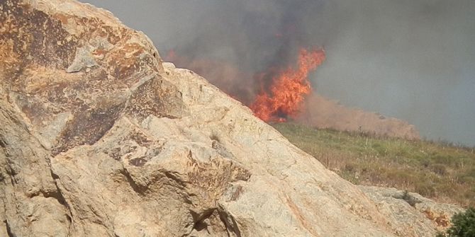 Foça’da Makilik Alanda Yangın
