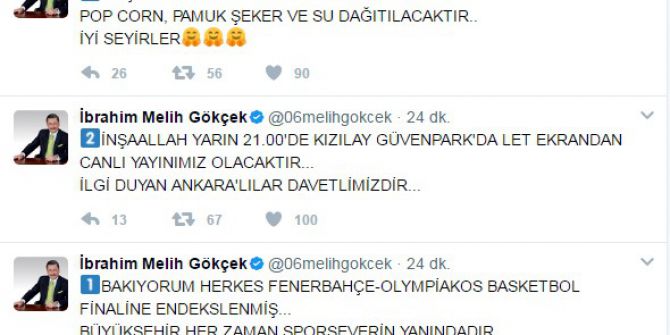 Ankara Büyükşehir Belediyesi’nden Fenerbahçe-olympiakos Maçına Dev Ekran