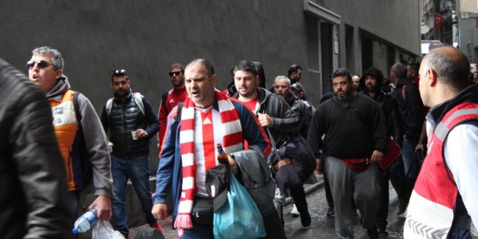 Olympiakos Taraftarı Yoğun Güvenlik Önlemleri Arasında Otelden Ayrıldı