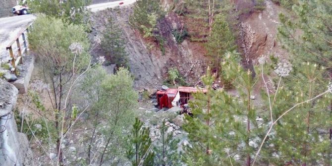 Freni Boşalan Kamyonet Şarampole Uçtu: 9 Yaralı