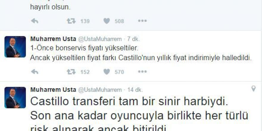 Muharrem Usta: "Castillo Transferi Tam Bir Sinir Harbiydi"