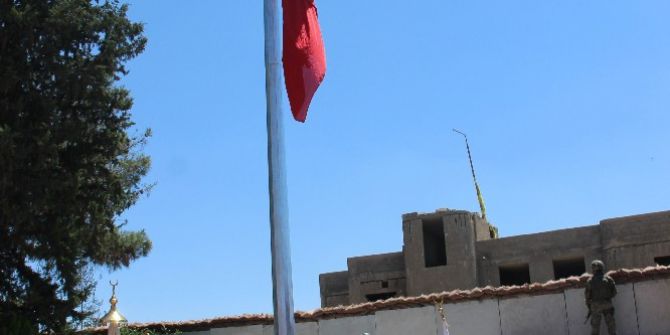 Suriye Sınırına Mehter Marşı’yla Dev Türk Bayrağı Çekildi