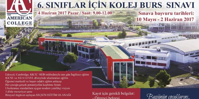 Amerikan Koleji 6. Sınıf Burs Sınavı 4 Haziran Pazar Günü