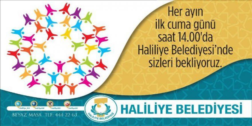 Haliliye Belediyesi’nde Halk Günü Toplantısı Bugün