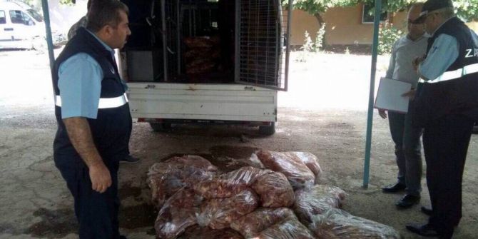 Kilis’te Piyasaya Kaçak Olarak Sürülmeye Hazırlanan 1 Ton Tavuk Eti Ele Geçirildi