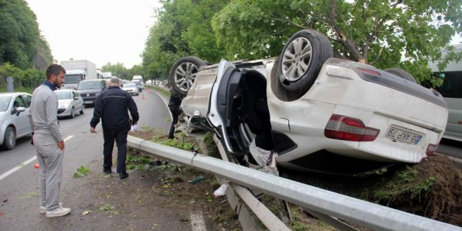 Otomobil Takla Attı: 1 Yaralı