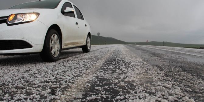 Digor’da Dolu Yağışı